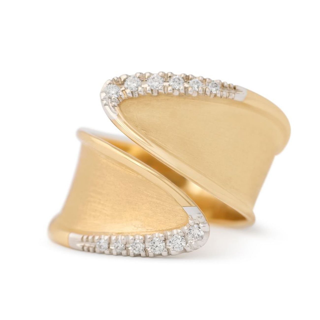 Marco Bicego Lunaria Twist Yellow Gold Diamond Ring