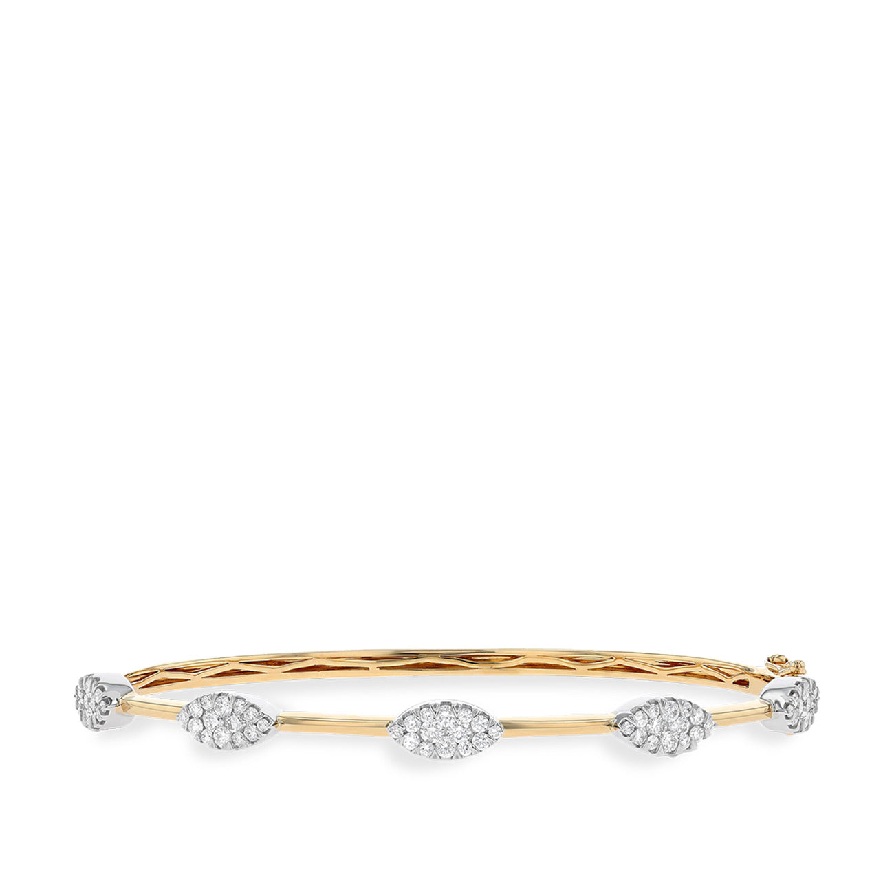 Couture Fiori Two-Tone Marquise Diamond Bar Bangle