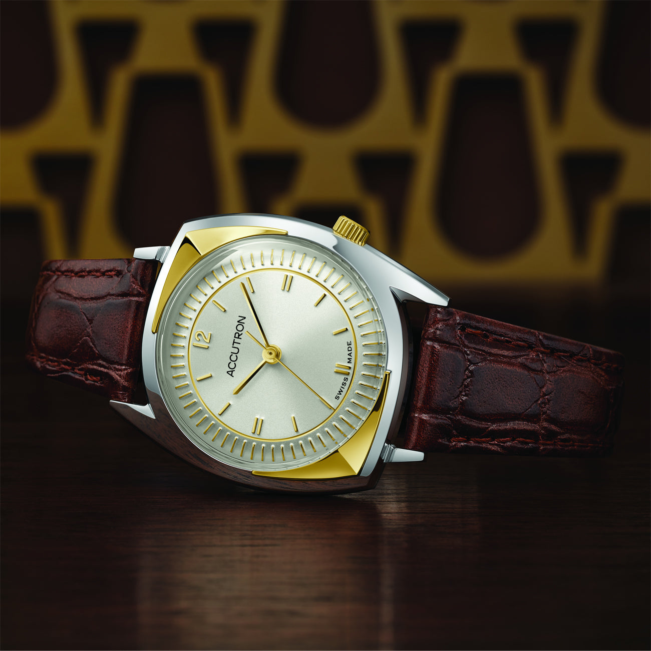 Accutron Asymmetrical 203 Watch - Gold Tone
