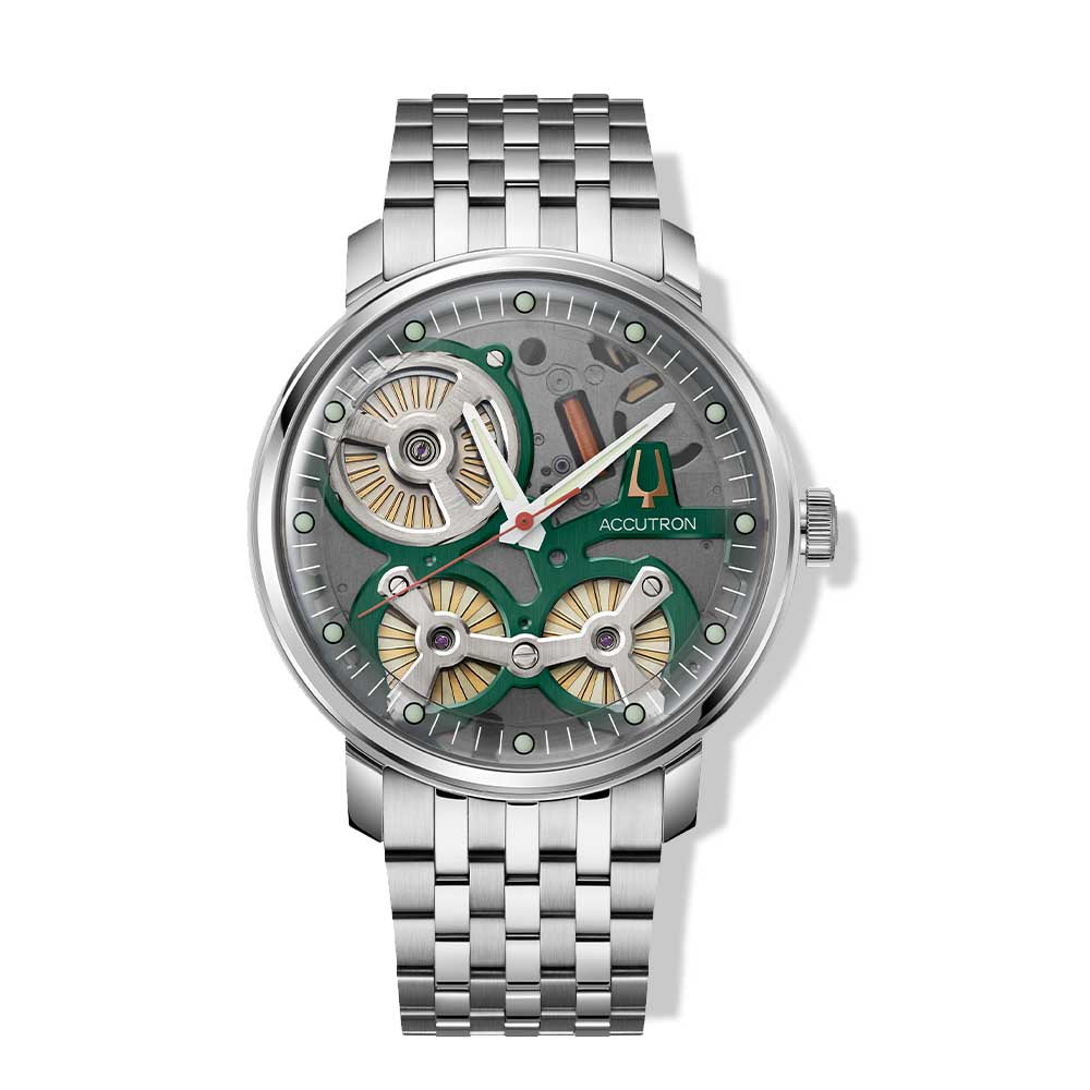 Accutron Electrostatic Spaceview Smoke Gray on Steel Bracelet