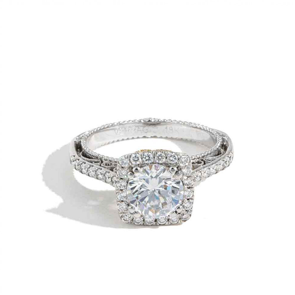Verragio Venetian Cushion Halo Vintage Engagement Ring Setting