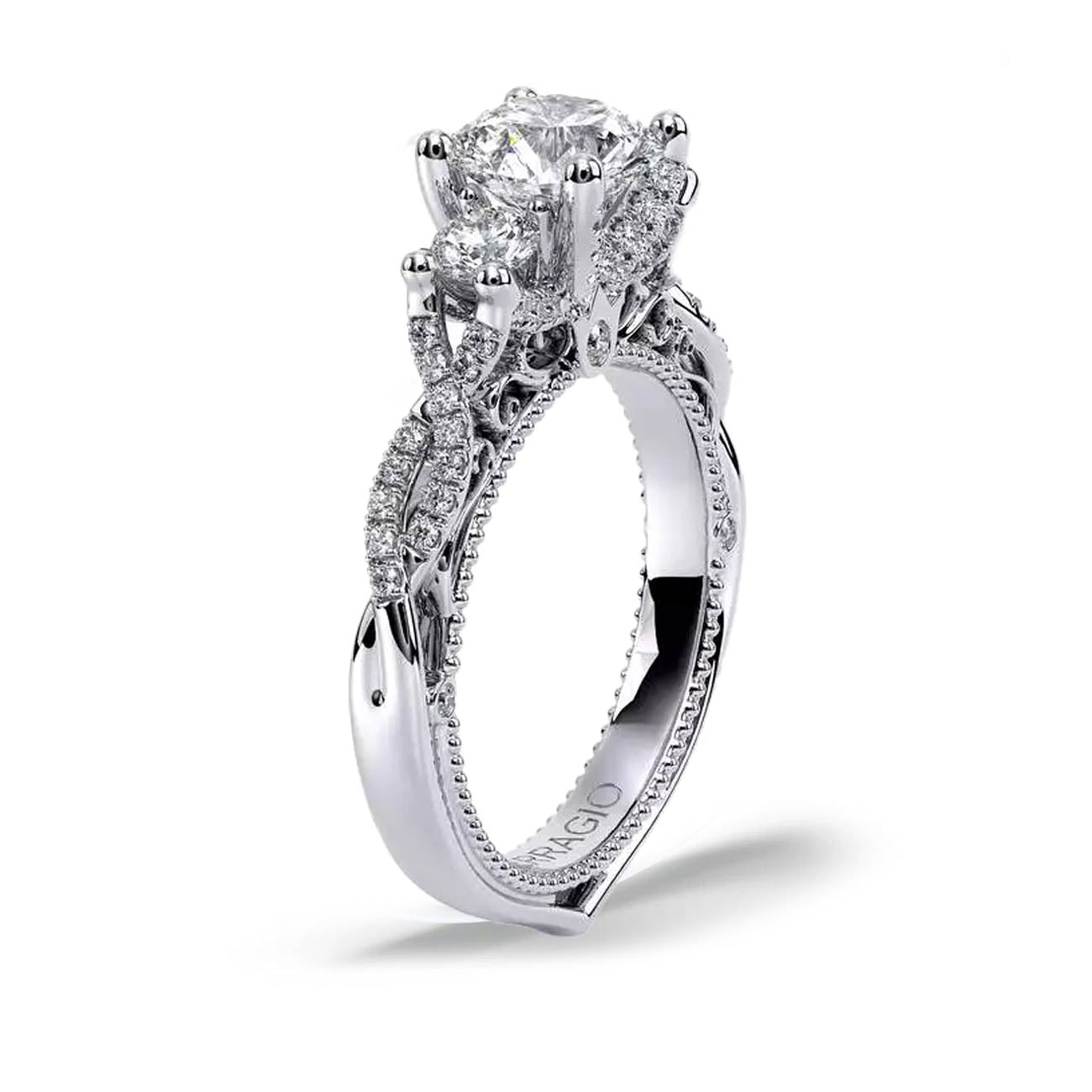 Verragio Venetian Round Three-Stone Engagement Ring Setting