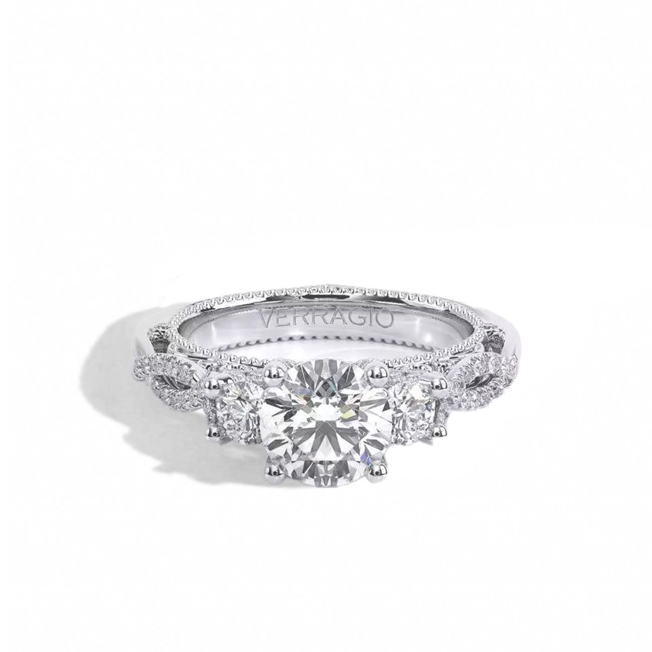 Verragio Venetian Round Three-Stone Engagement Ring Setting