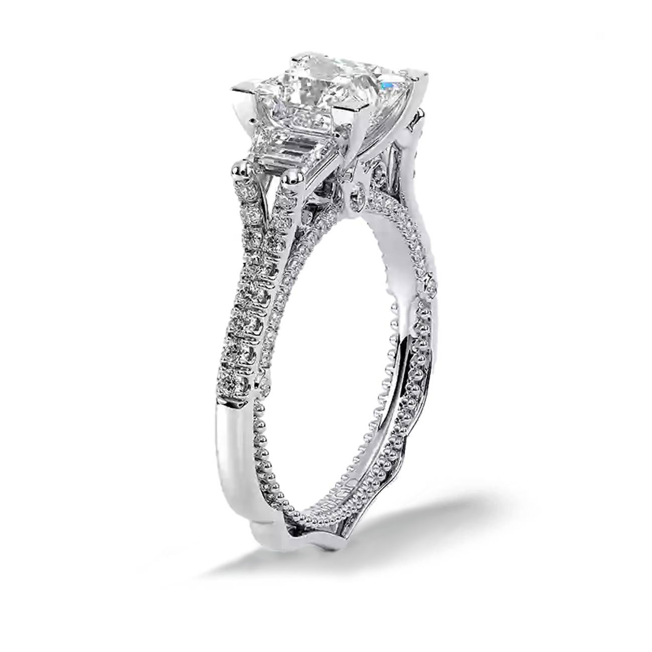 Verragio Venetian Three-Stone Princess Engagement Ring Setting