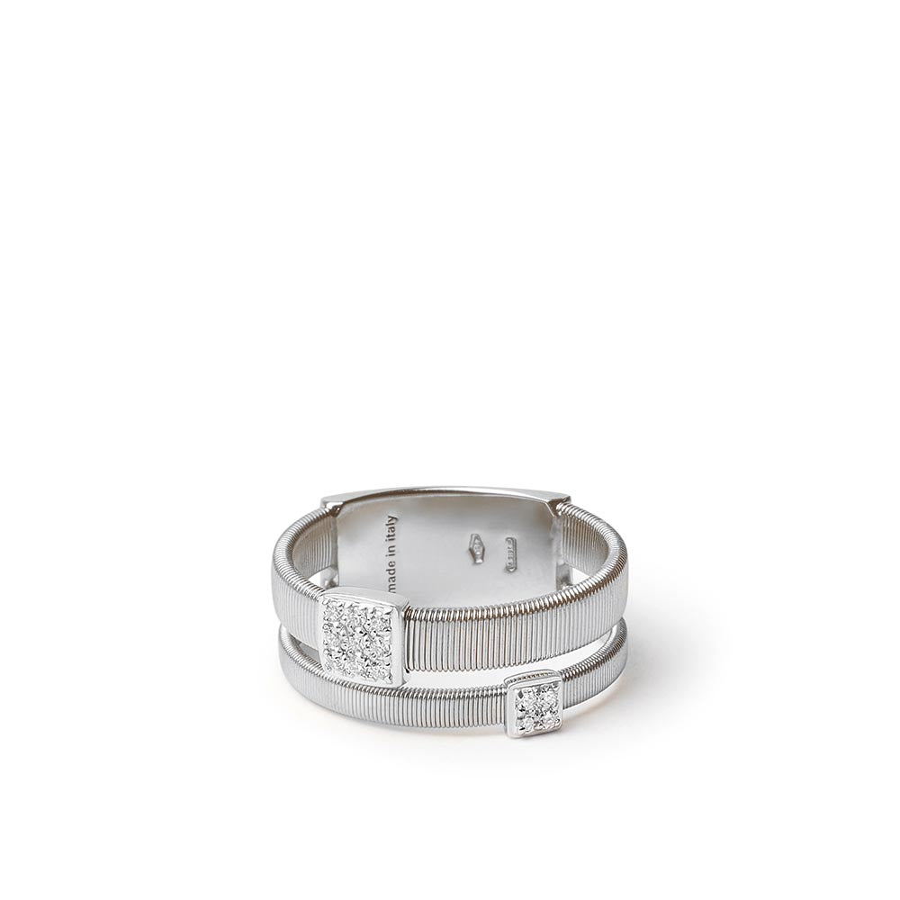 Marco Bicego Masai White Gold Two Strand Diamond Ring