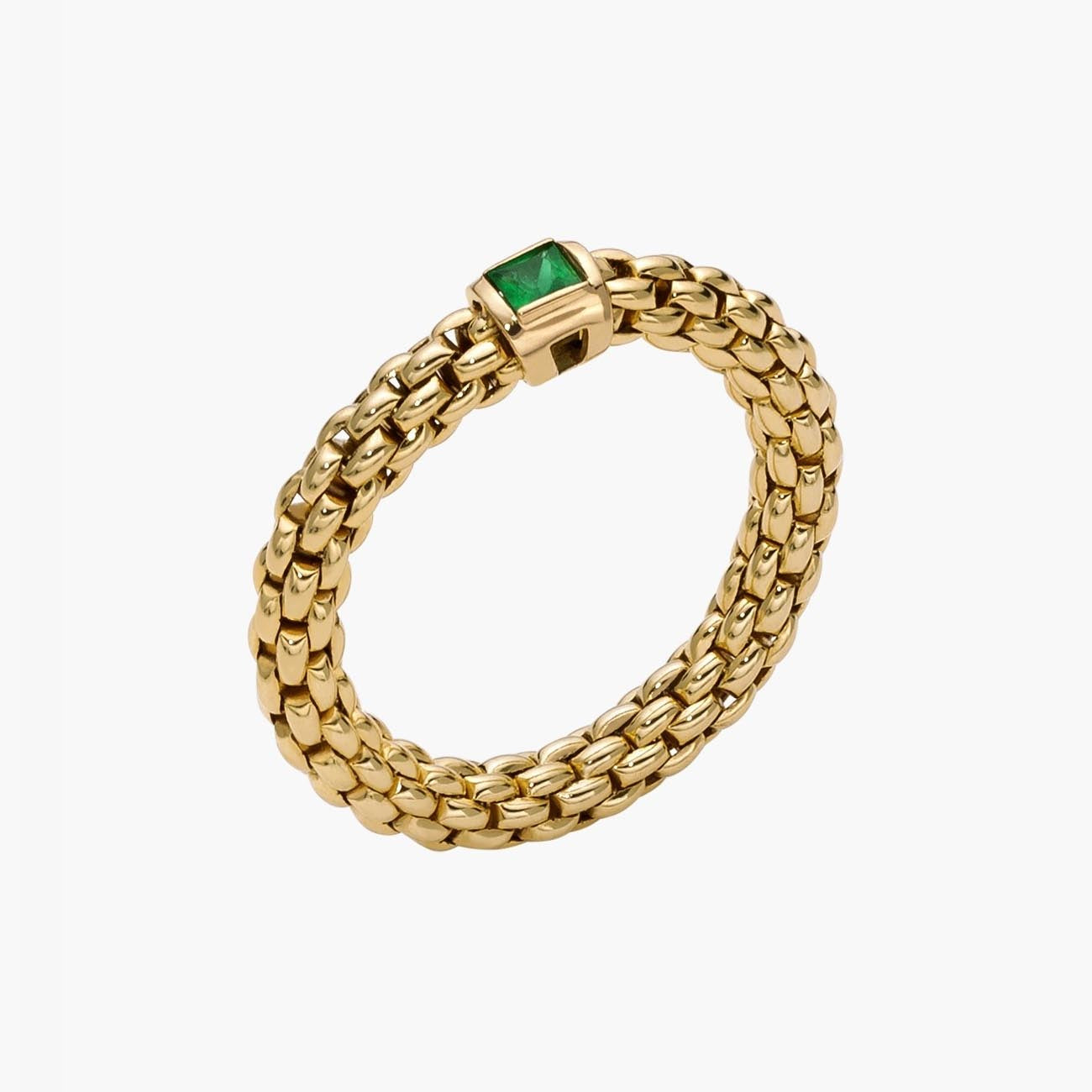Fope Souls Flex'it Yellow Gold Emerald Ring