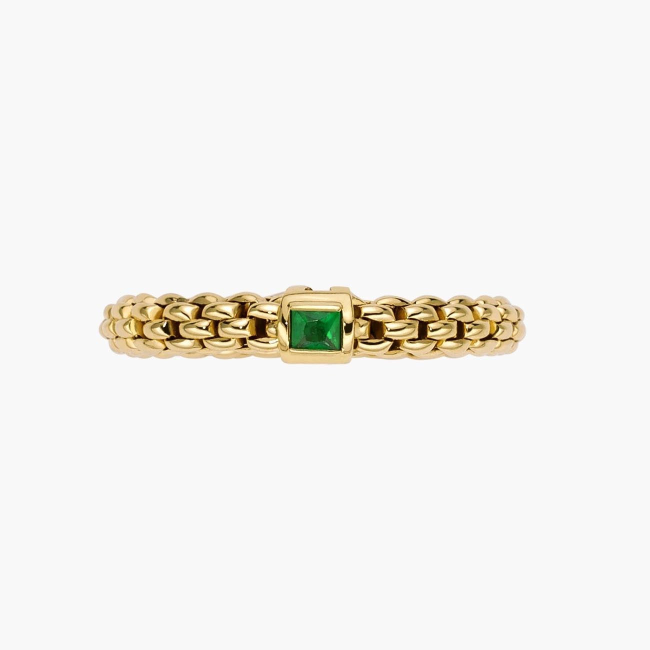 Fope Souls Flex'it Yellow Gold Emerald Ring