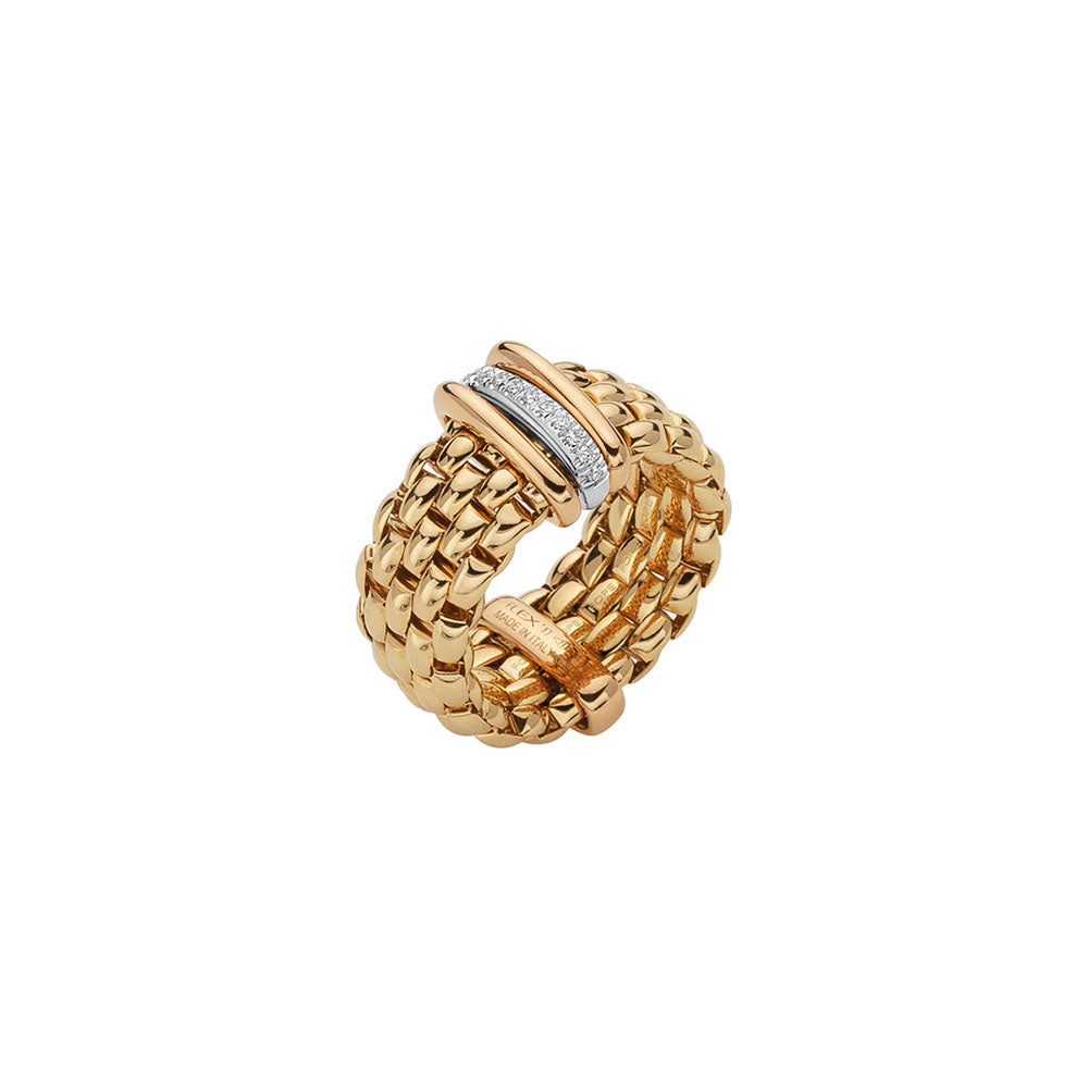 Fope Panorama Flex'it Yellow Gold Diamond Ring