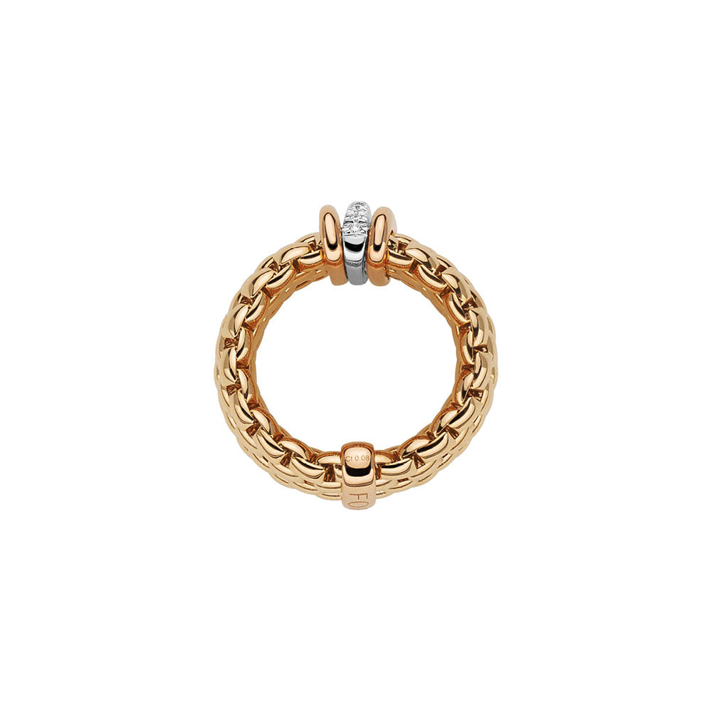 Fope Panorama Flex'it Yellow Gold Diamond Ring