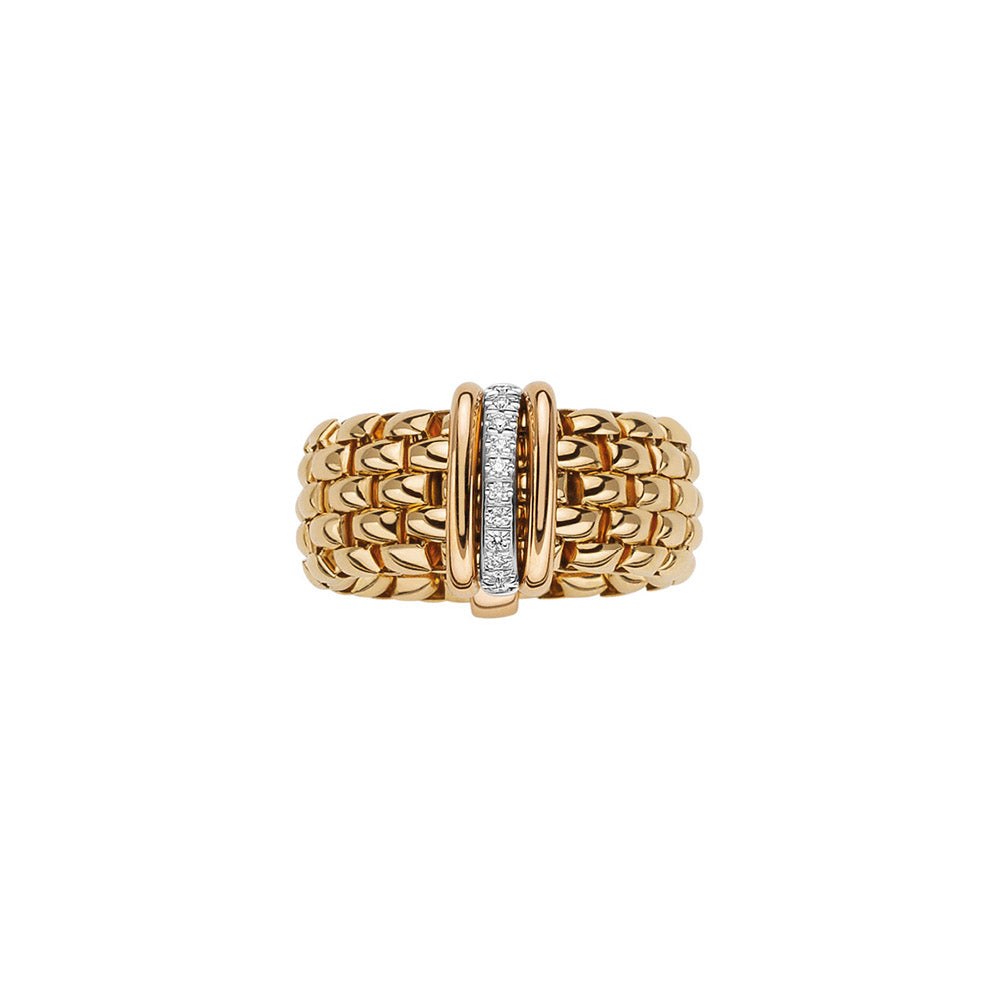 Fope Panorama Flex'it Yellow Gold Diamond Ring