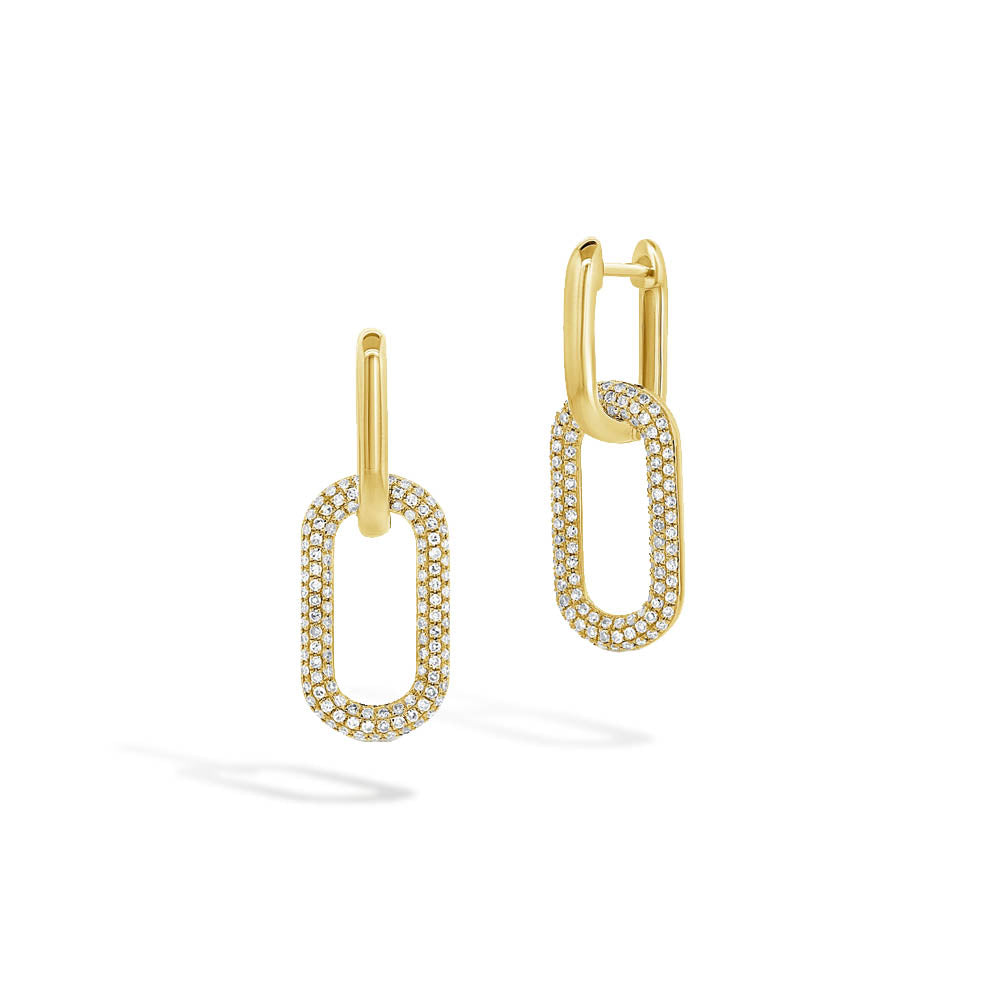Diamond Drop Link Earrings