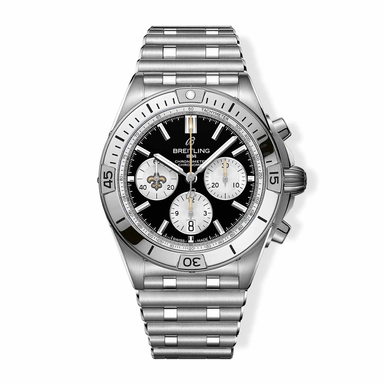 Breitling Chronomat B01 NFL New Orleans Saints Edition with Rouleaux Steel Bracelet - 42mm