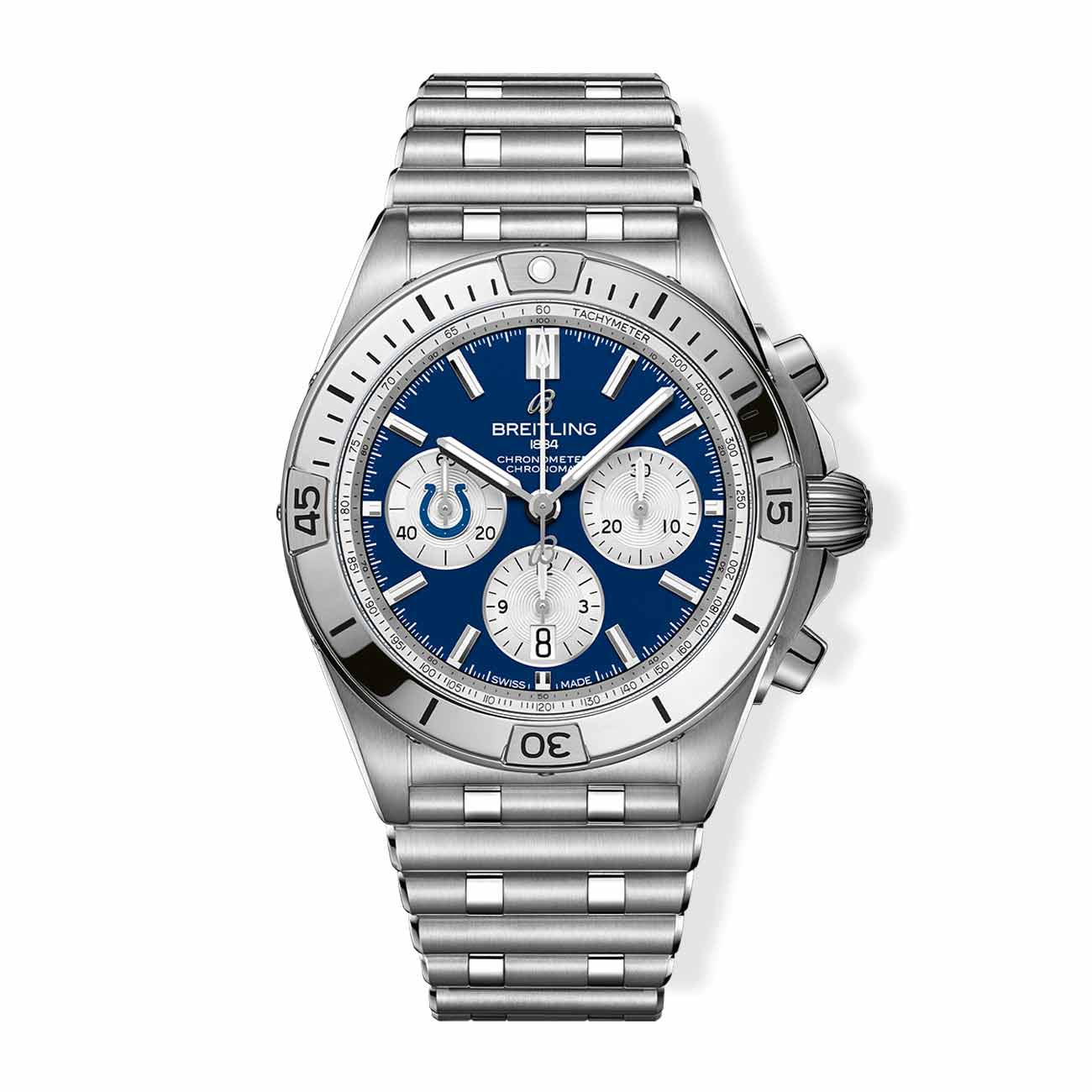 Breitling Chronomat B01 NFL Indianapolis Colts Edition with Rouleaux Steel Bracelet - 42mm