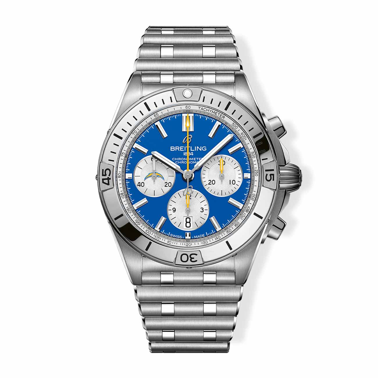 Breitling Chronomat B01 NFL Los Angeles Chargers Edition with Rouleaux Steel Bracelet - 42mm