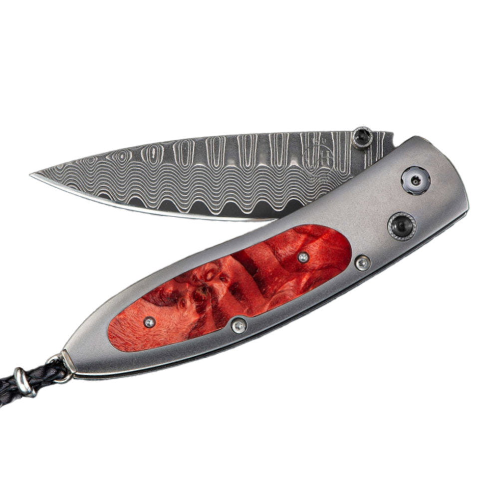 William Henry Monarch Red Burl Pocket Knife