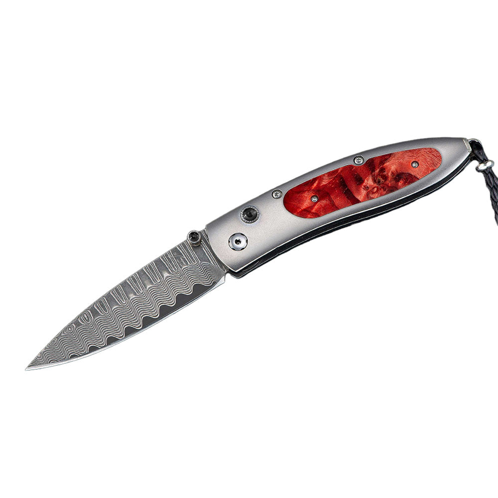 William Henry Monarch Red Burl Pocket Knife