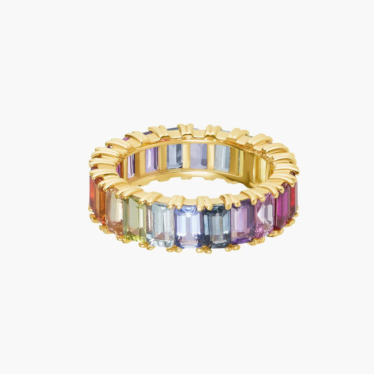 Carbon & Hyde Rainbow Emerald Eternity Ring