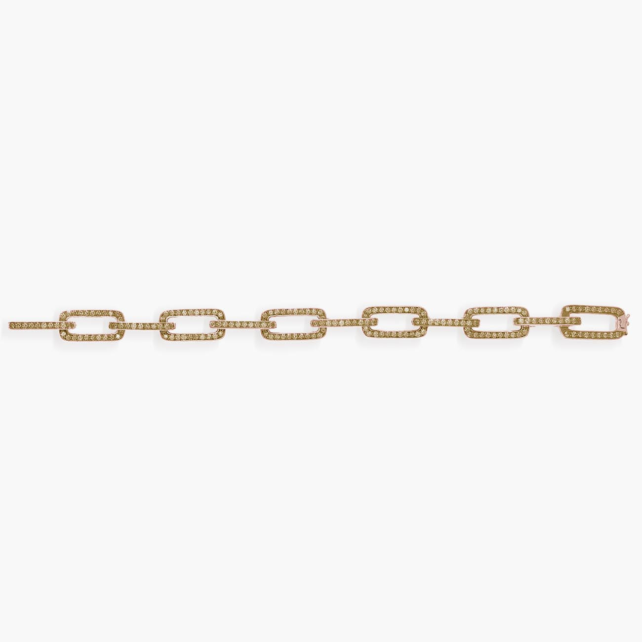 Piranesi Champagne Diamond Rose Gold Link Bracelet
