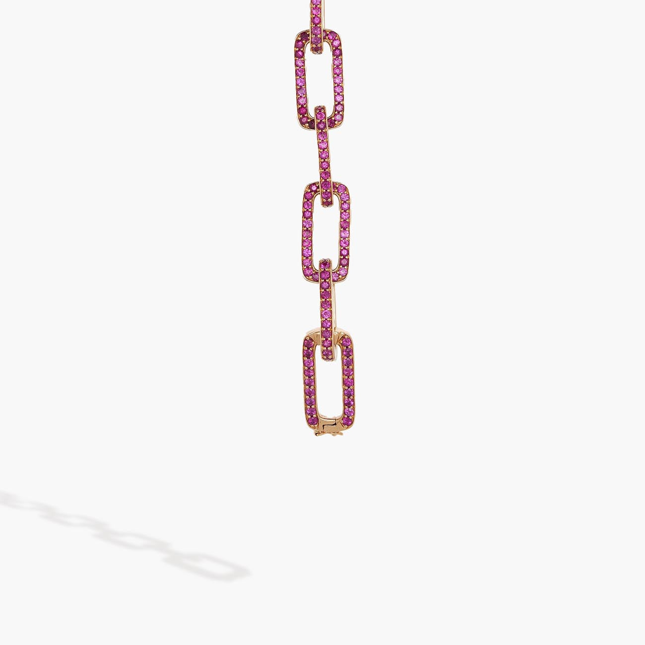 Piranesi Deep Pink Sapphire Rose Gold Link Bracelet