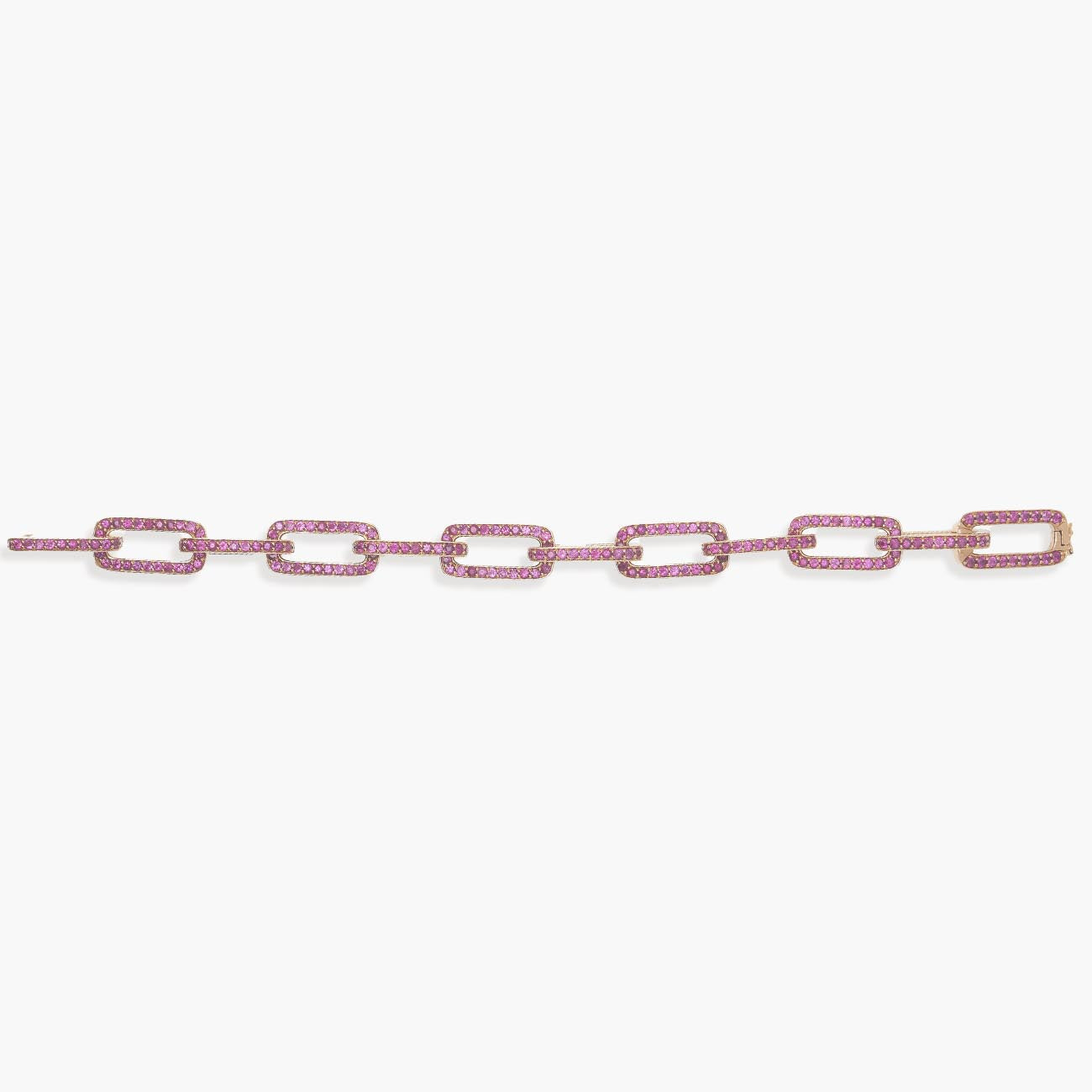 Piranesi Deep Pink Sapphire Rose Gold Link Bracelet