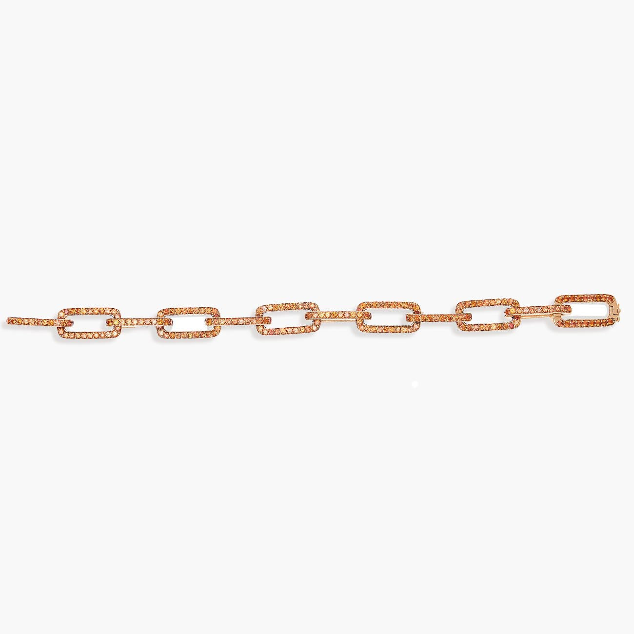 Piranesi Orange Sapphire Yellow Gold Link Bracelet