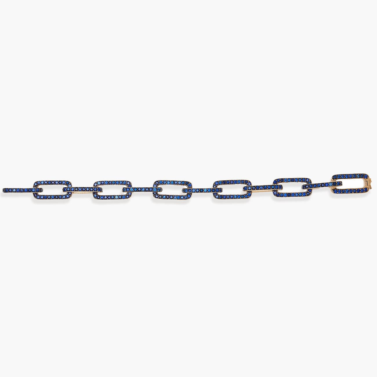 Piranesi Blue Sapphire White Gold Link Bracelet