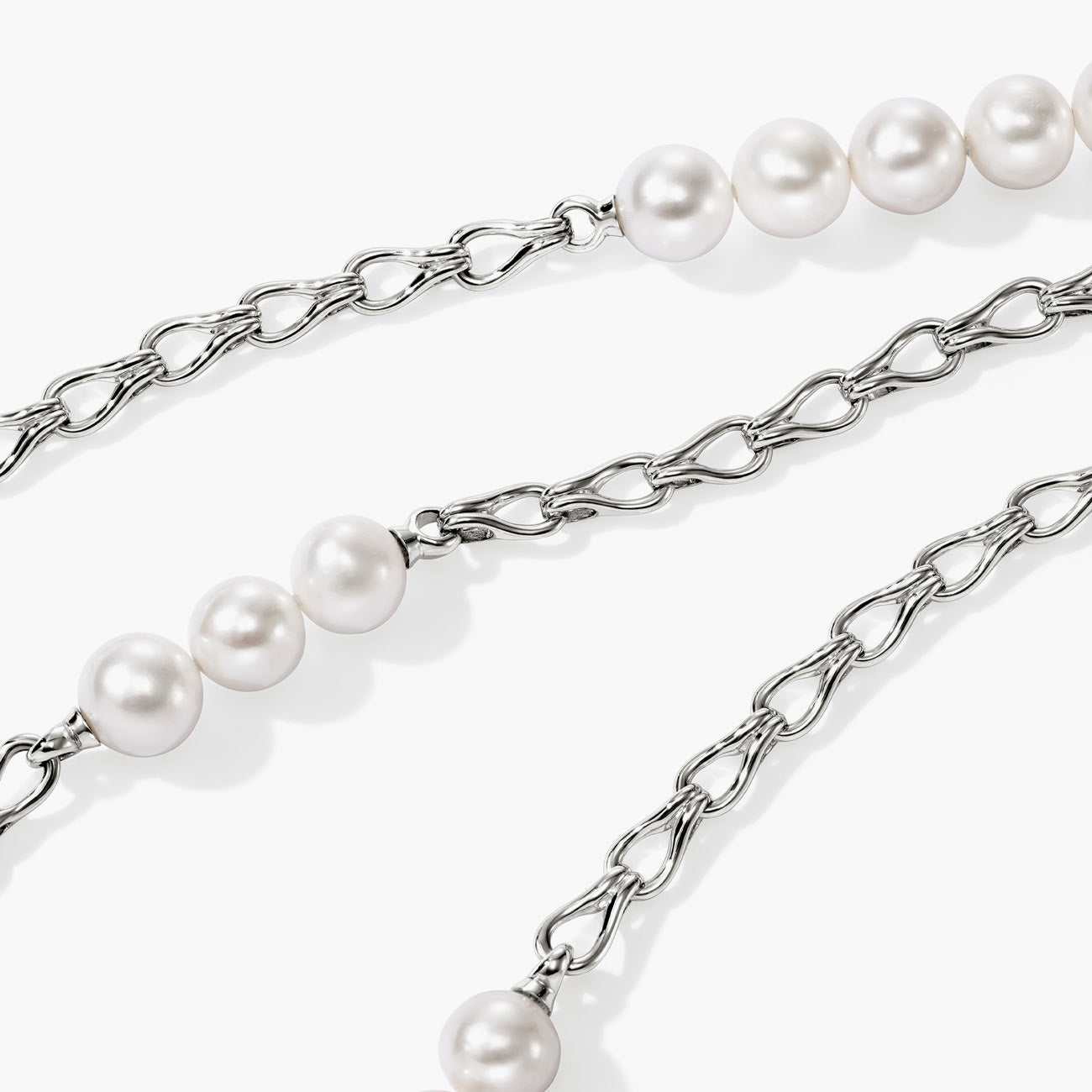 John Hardy Surf Pearl Station Silver Necklace