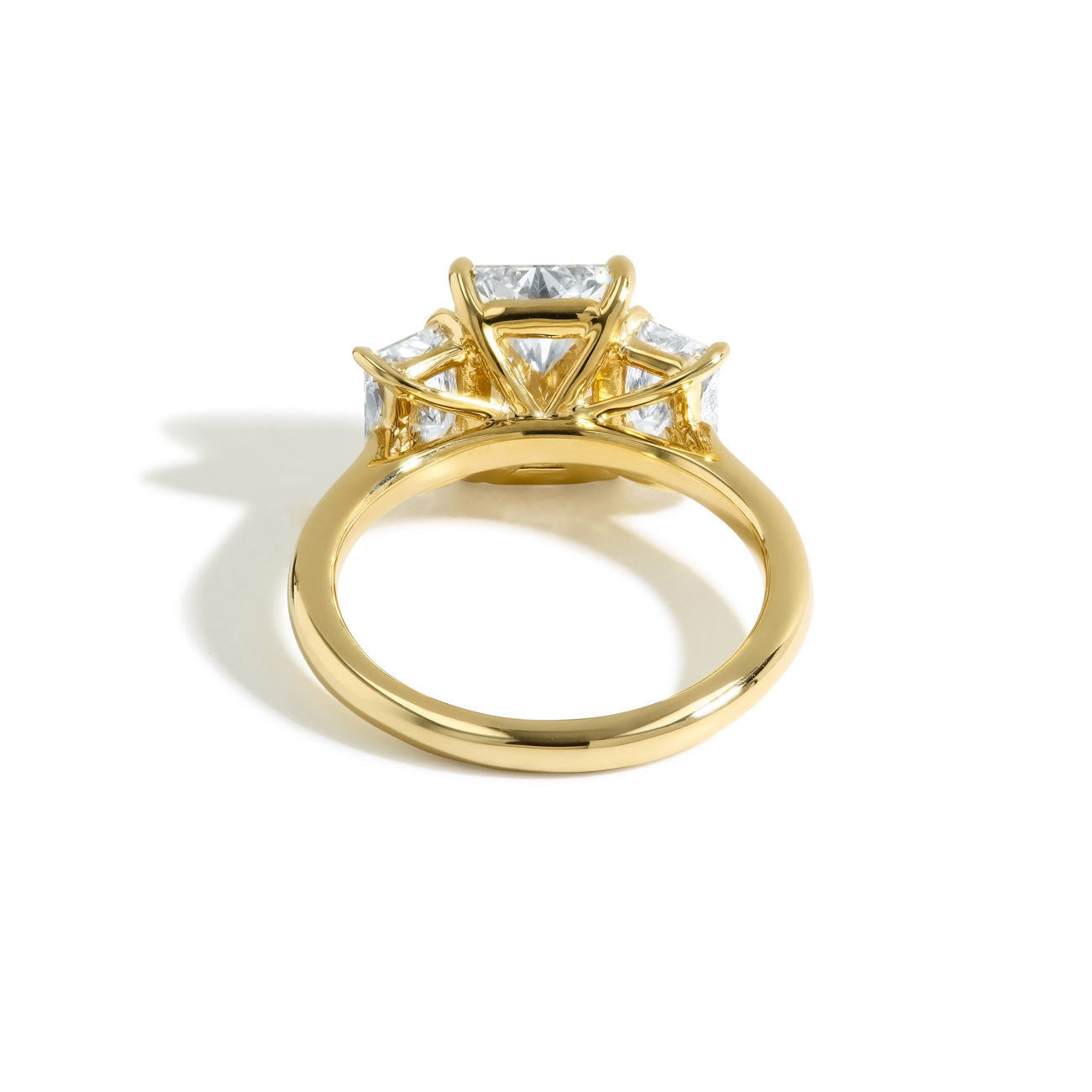 3.09 Carat Radiant Three Stone Lab Grown Diamond Engagement Ring