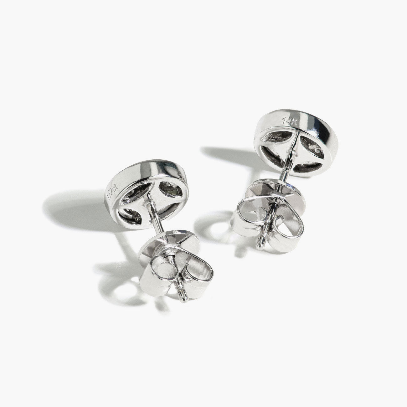 .50ctw Illusion Bezel Set Diamond Studs in 14k White Gold