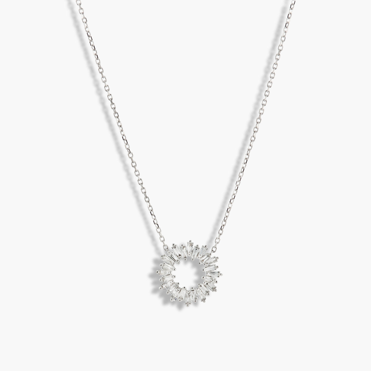 Baguette Circle Diamond Necklace