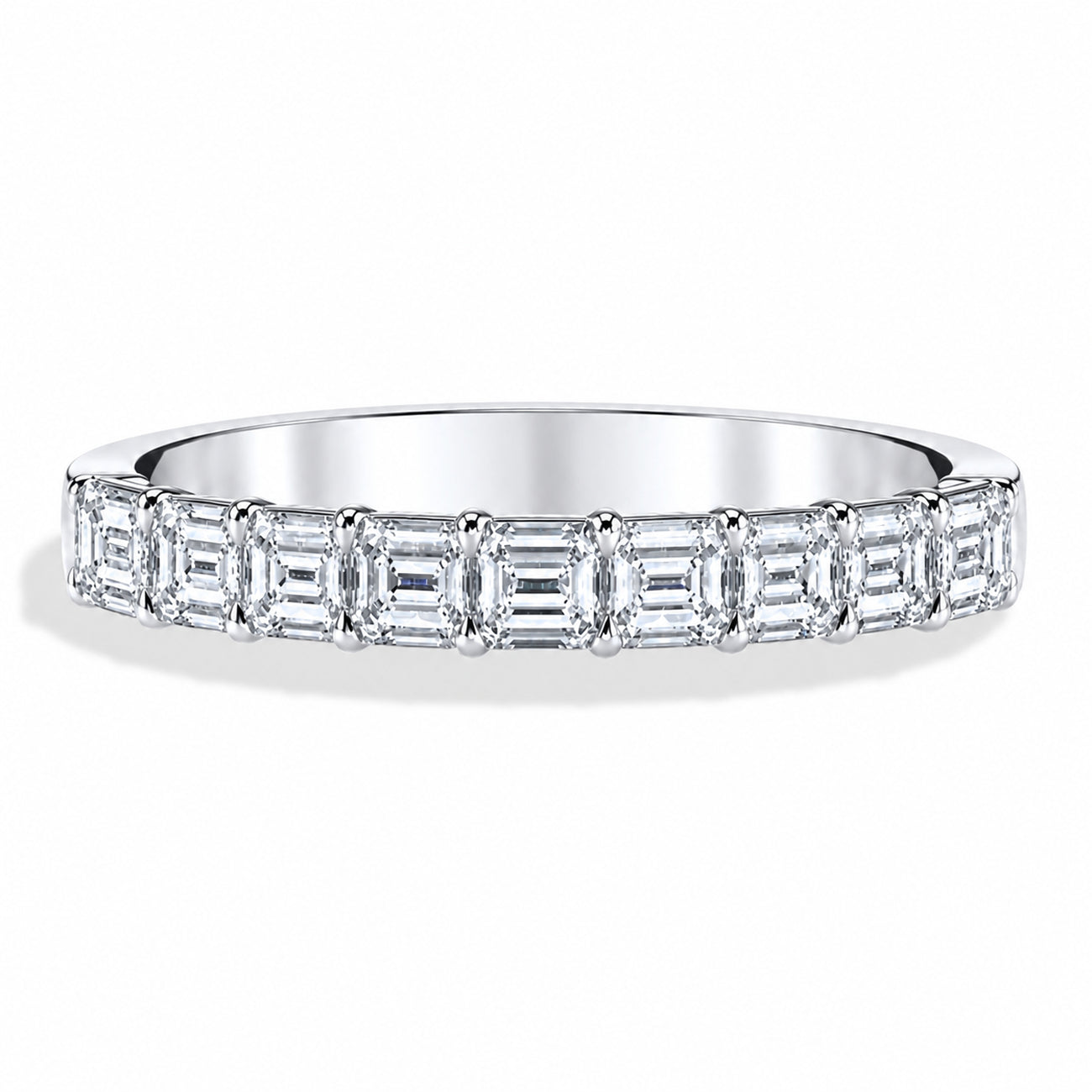 Private Label Emerald Cut Diamond Halfway Band