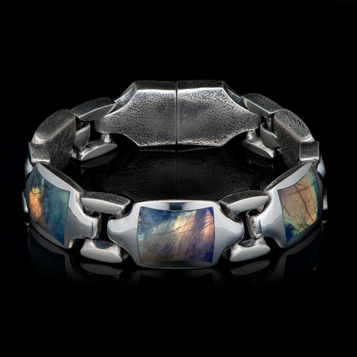 William Henry Retro Labradorite Sterling Silver Bracelet