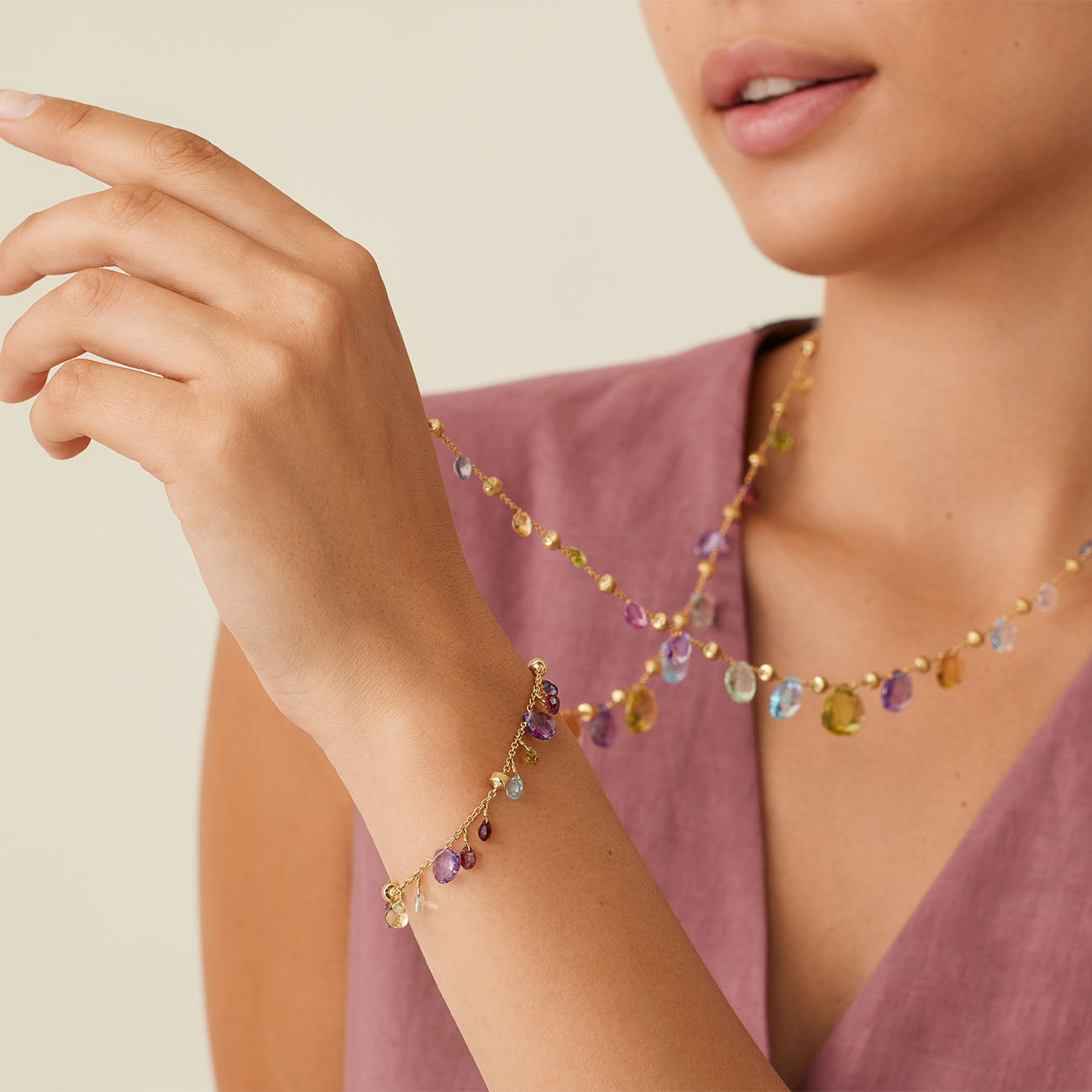 Marco Bicego Paradise Amethyst Mix Gemstone Bracelet