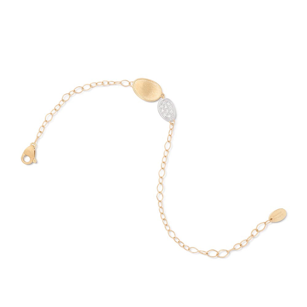Marco Bicego Lunaria Gold & Diamond Petite Double Leaf Bracelet