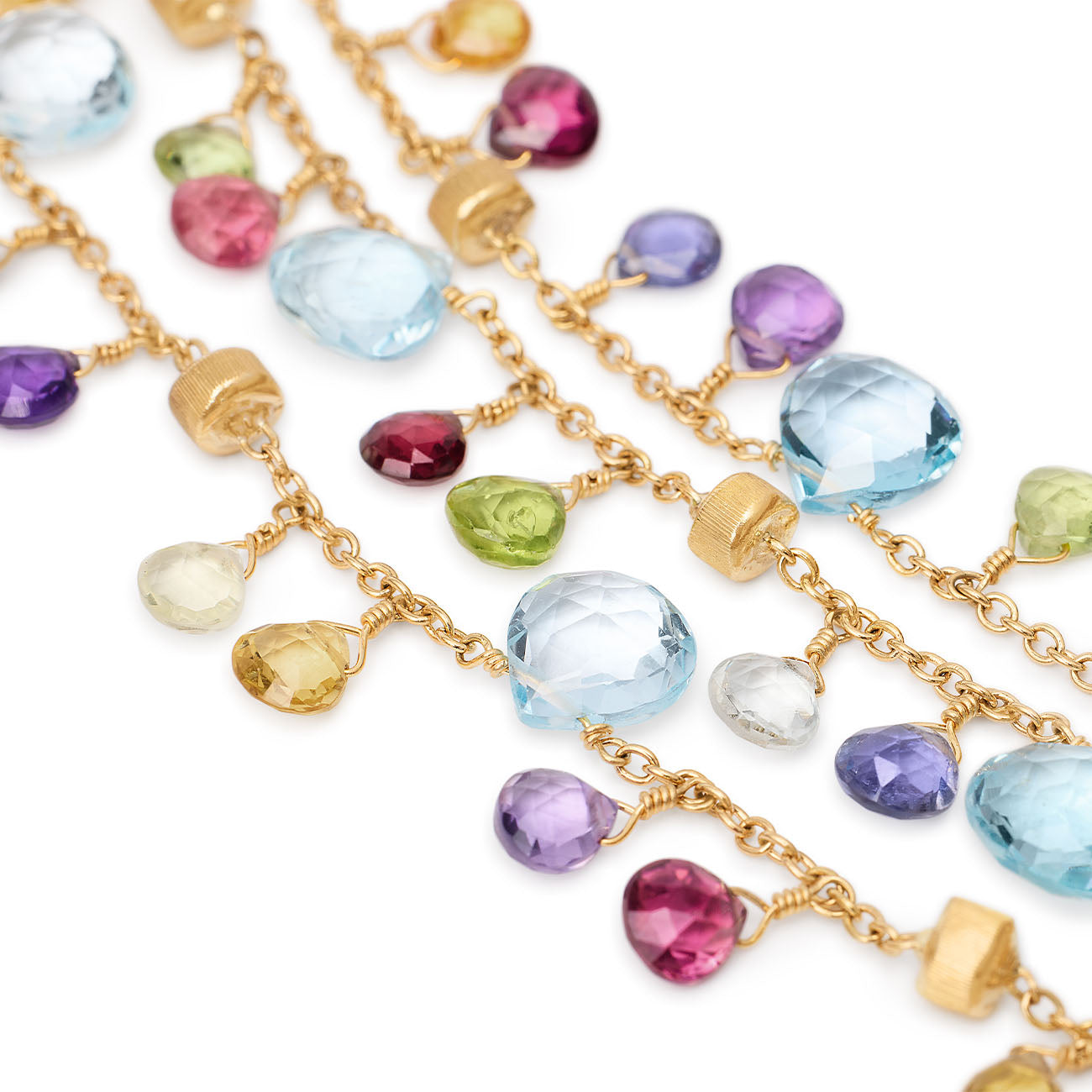 Marco Bicego Paradise Blue Topaz Mix Gemstone Triple Strand Bracelet