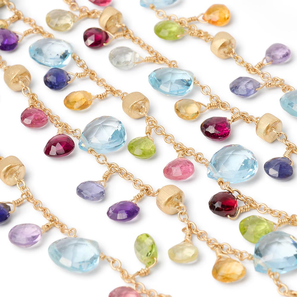 Marco Bicego Paradise Blue Topaz Mix Gemstone 5 Strand Bracelet