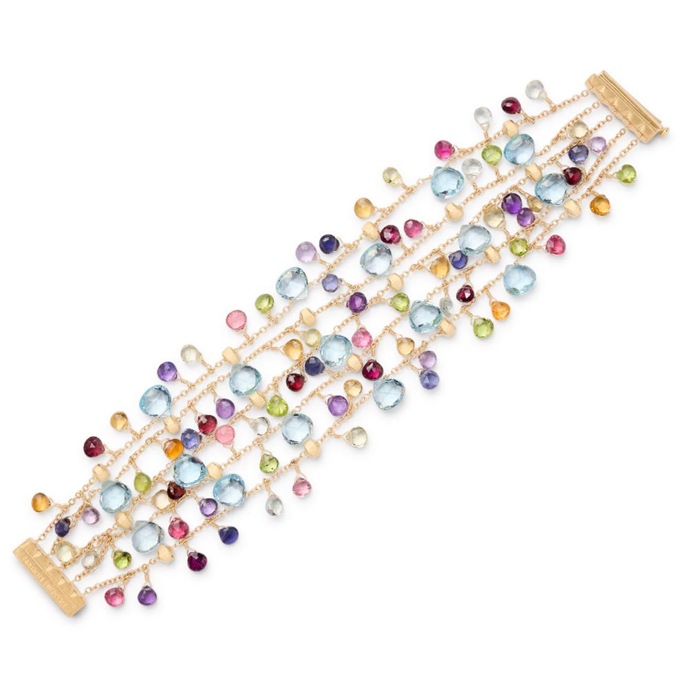 Marco Bicego Paradise Blue Topaz Mix Gemstone 5 Strand Bracelet