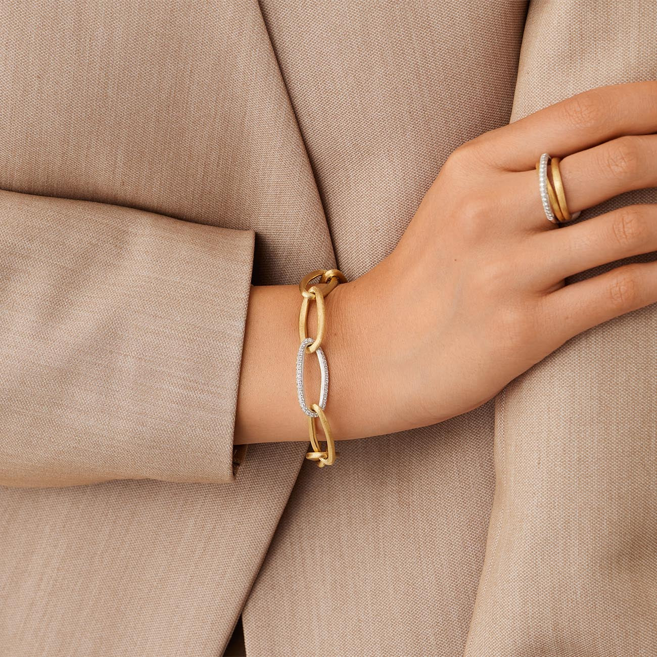 Marco Bicego Alta Diamond and Gold Link Bracelet