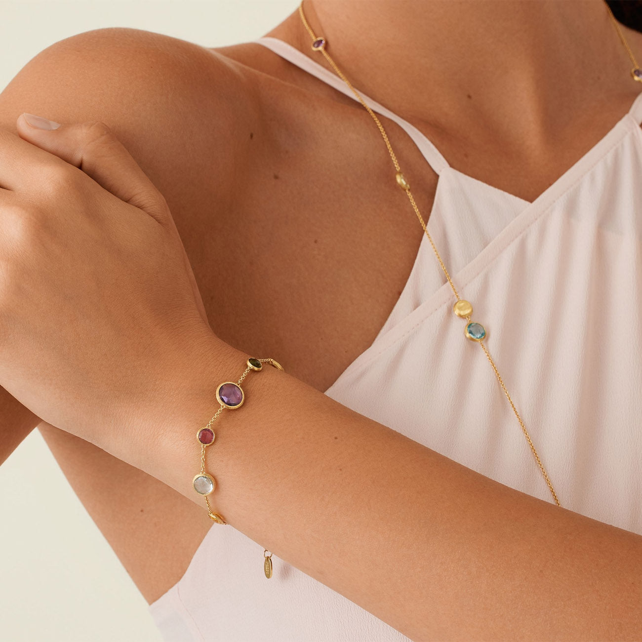 Marco Bicego Jaipur Color Mixed Gemstones Bracelet in Yellow Gold