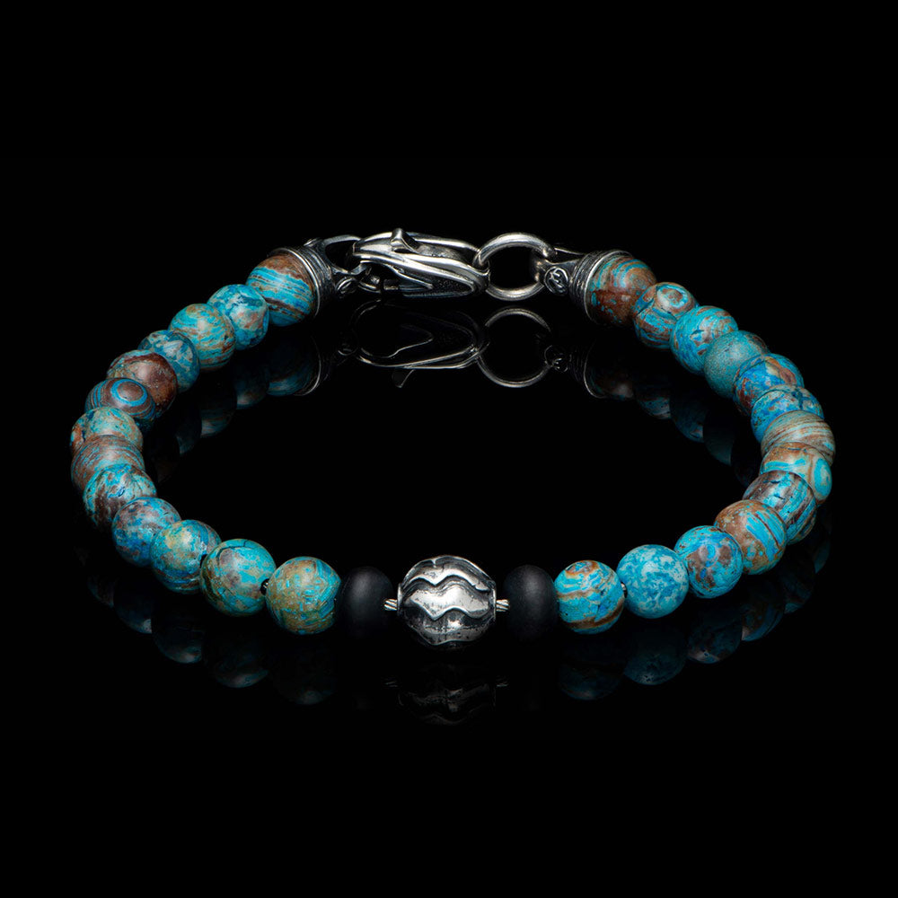 William Henry Brookings Blue Agate Bracelet