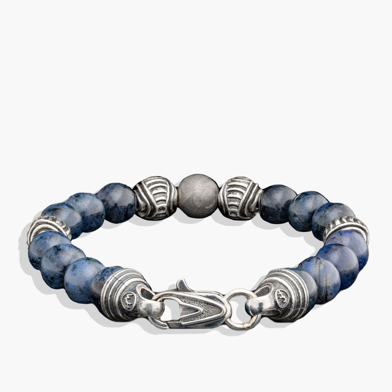 William Henry Celestial Blue Dumortierite and Meteorite Beaded Bracelet
