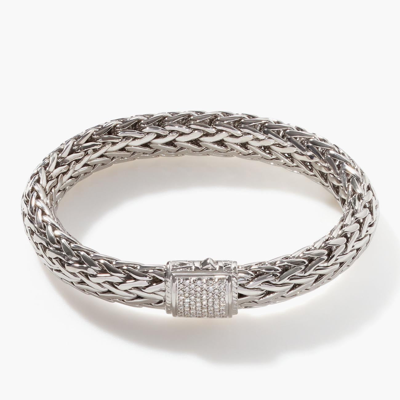 John Hardy Icon 10.5mm Bracelet Pave Diamond Clasp