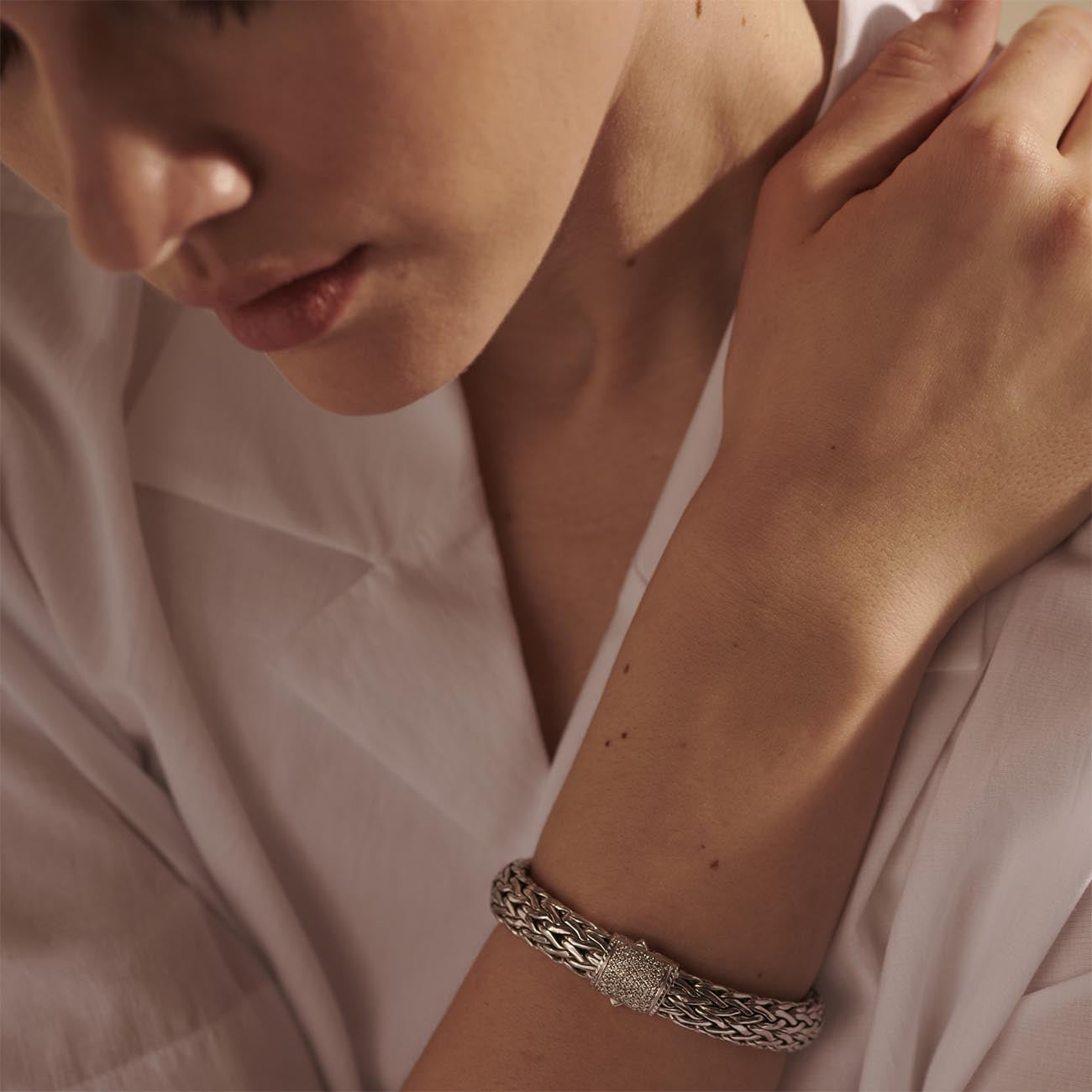 John Hardy Icon 10.5mm Bracelet Pave Diamond Clasp