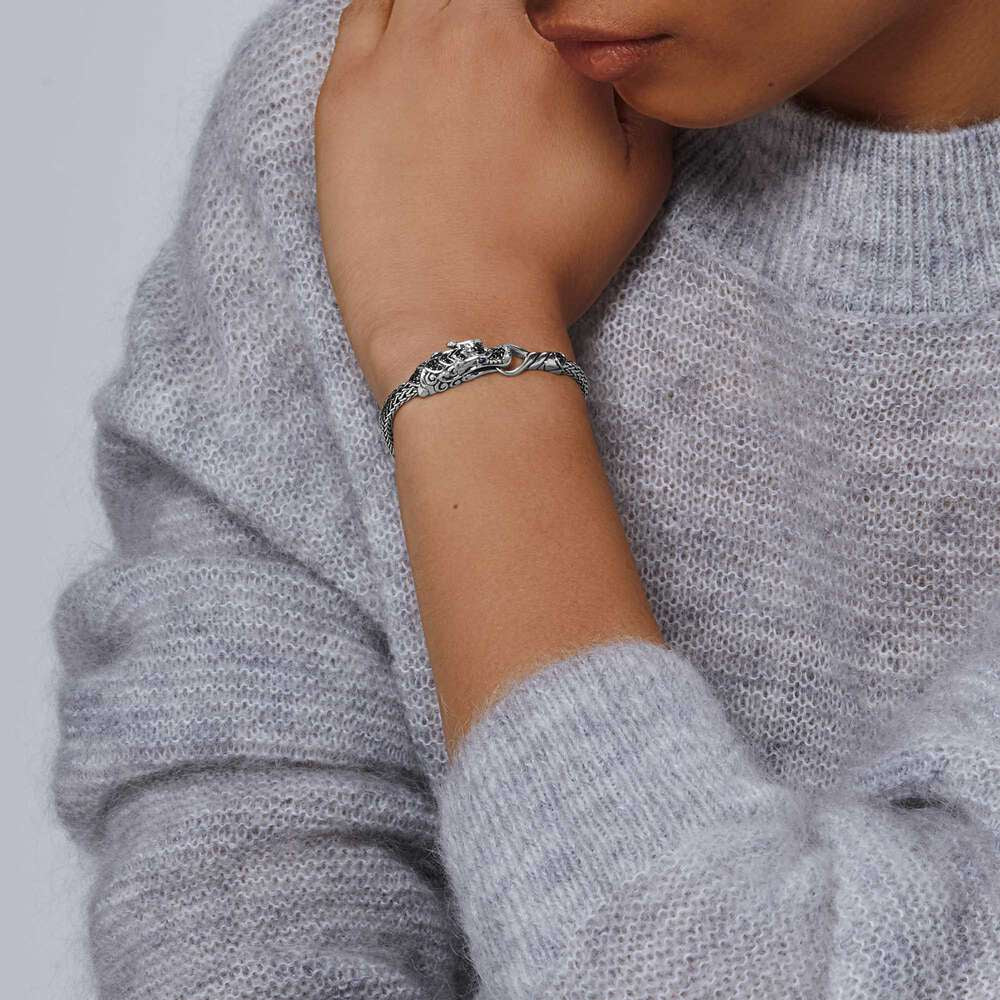 John Hardy Legends Naga Slim Black Sapphire Dragon Head Bracelet