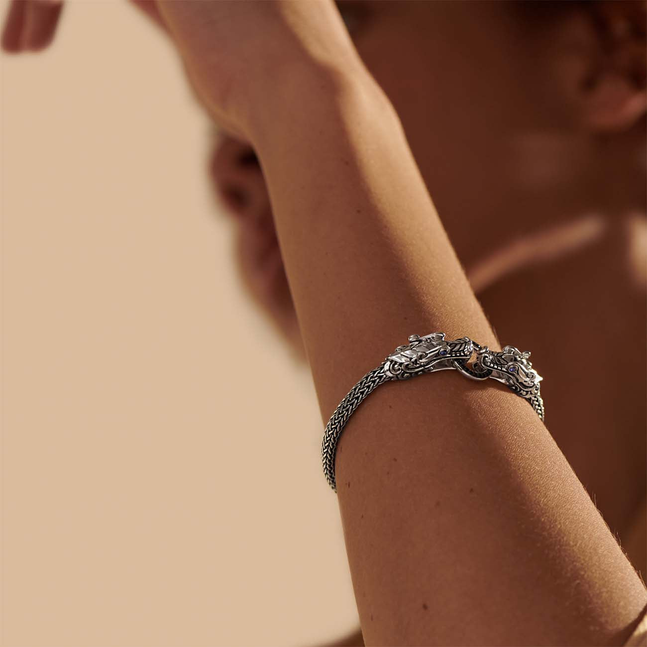 John Hardy Legends Naga Double Dragon Sapphire Station Bracelet