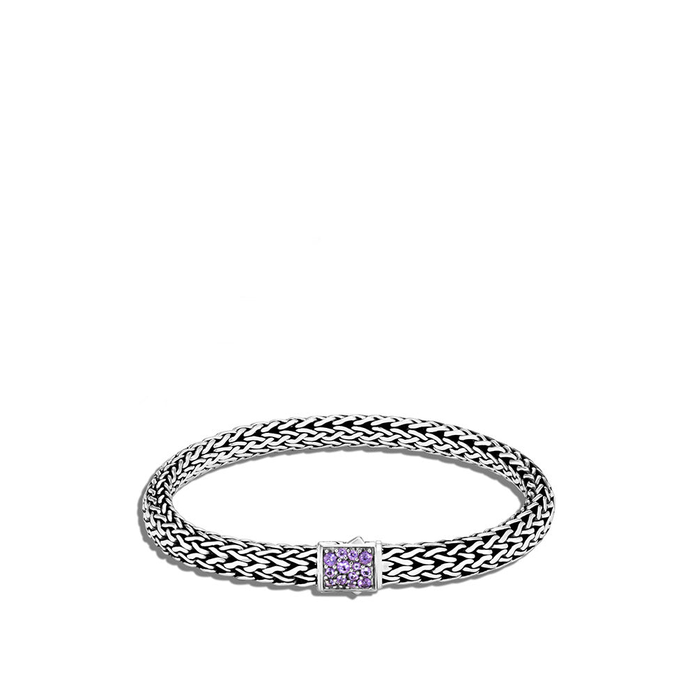 John Hardy Classic Chain Black Sapphire and Amethyst Reversible Icon Bracelet