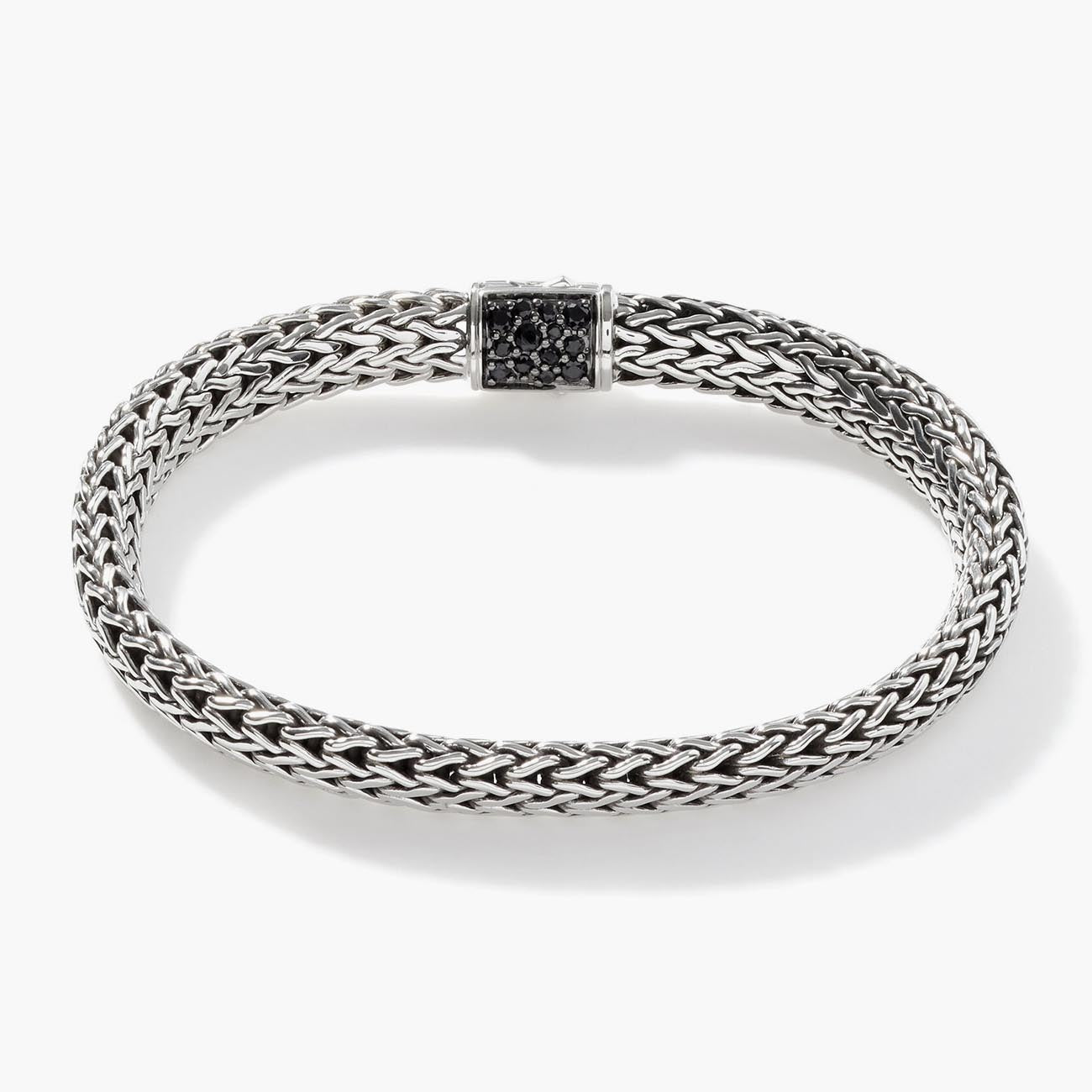 John Hardy Classic Chain Black Sapphire and Pink Tourmaline Reversible Icon Bracelet