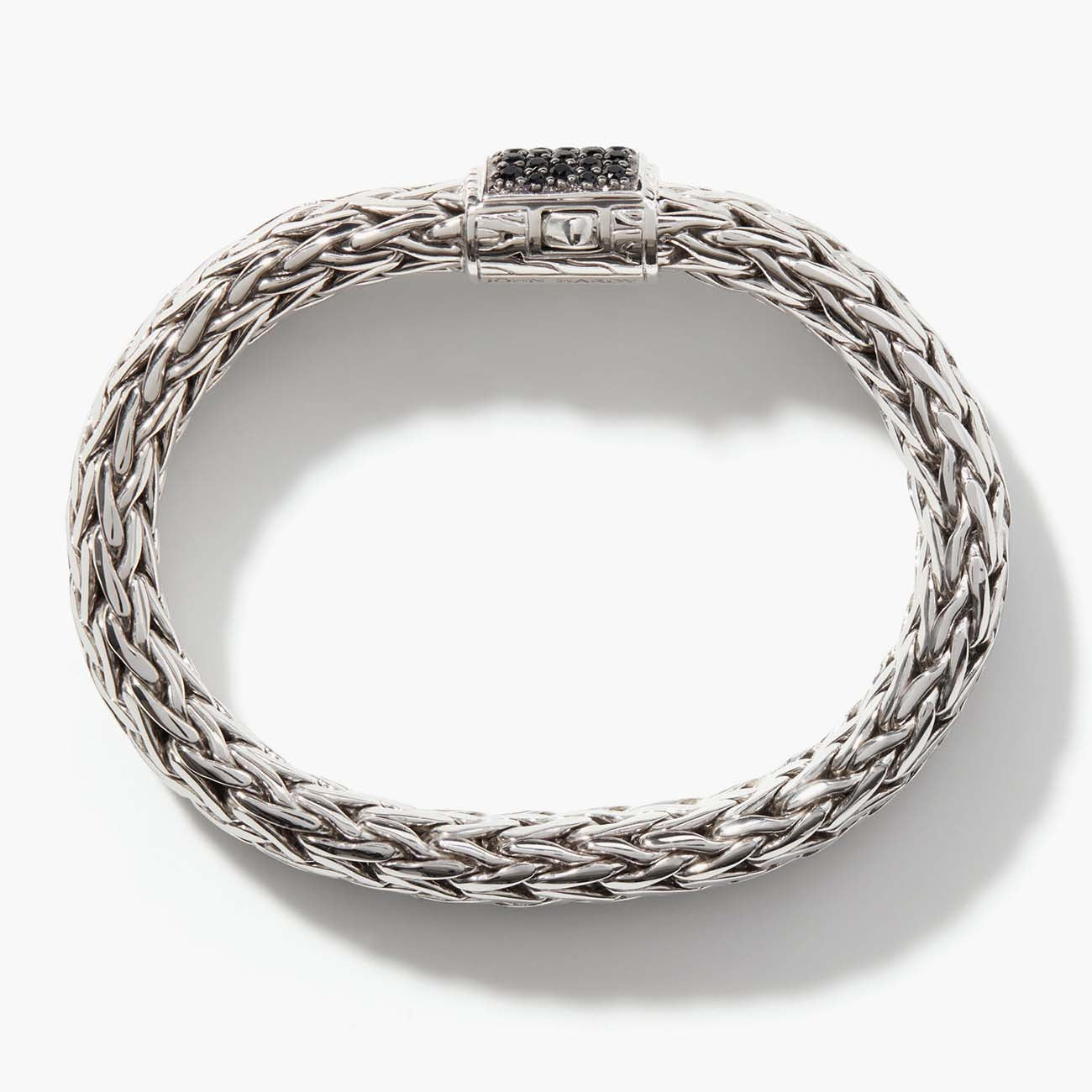 John Hardy Icon 10.5mm Silver Bracelet with Black Sapphire Clasp