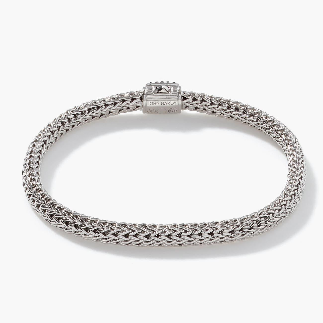 John Hardy Icon 5mm Silver Bracelet with Blue Sapphire Clasp