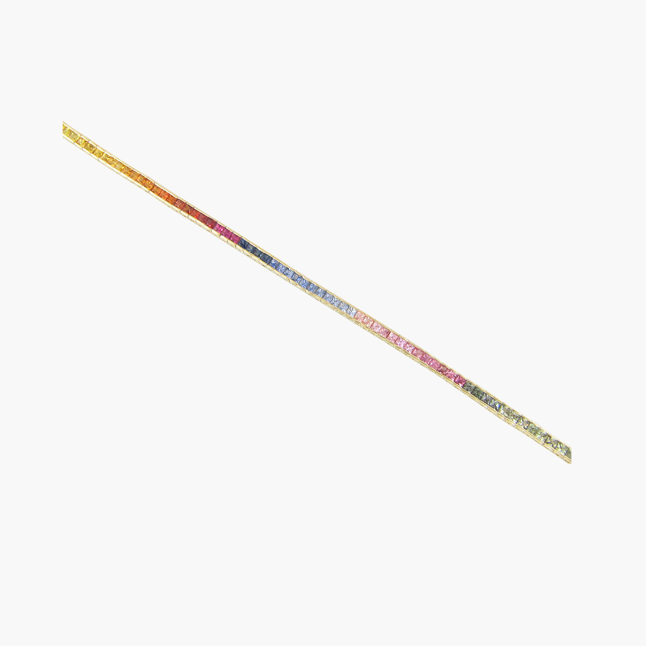 Bellarri Princessa yellow gold sapphire bracelet, front